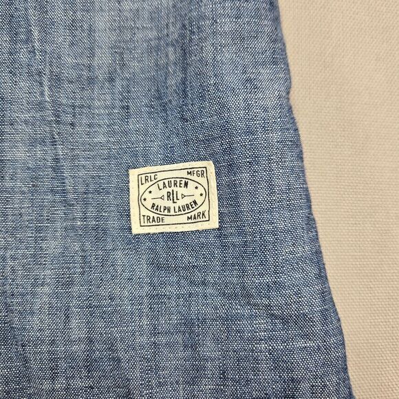 Lauren Ralph Lauren Chambray Pullover Shirt Half Button Workwear‎ Denim Small - Picture 3 of 9